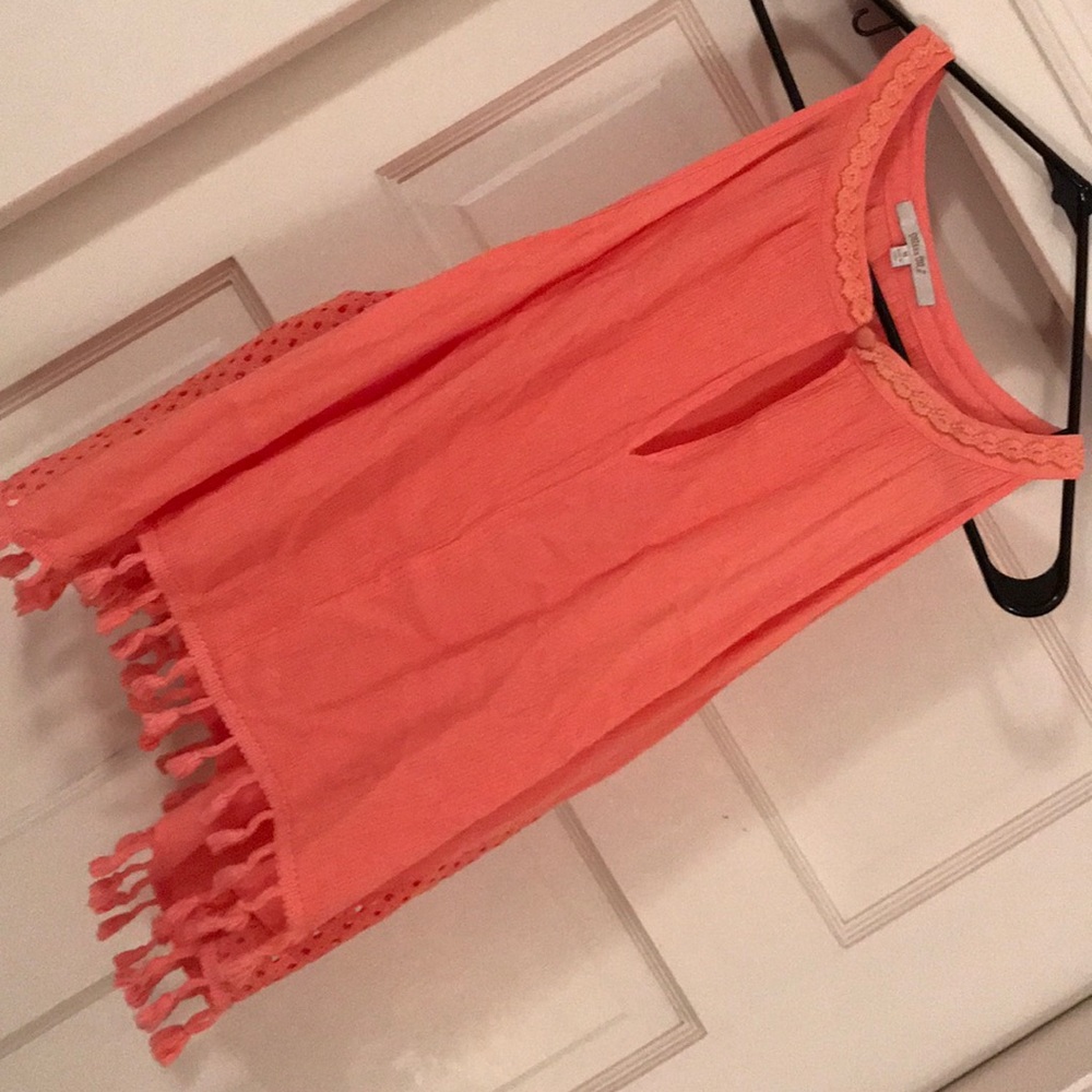 Miss Me Strapless Hi-Low Top w/ Fringe Size M